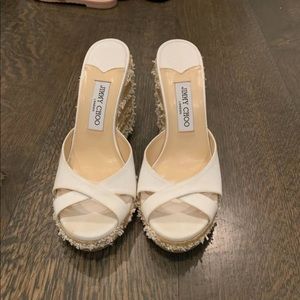 Jimmy Choo white wedges/ never worn!
